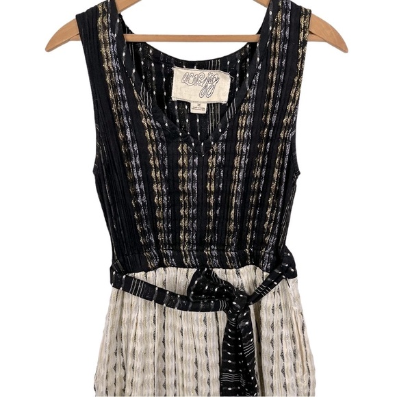 ACE & JIG Metallic Pintuck Tied Waist A-Line Dress - Picture 7 of 13